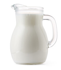 Glass milk jar isolated on white background