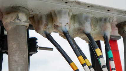 Control cabinet power cable, silicone glue, waterproof.