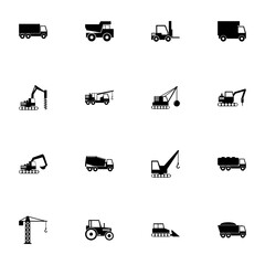 Construction Vehicles - Flat Vector Icons