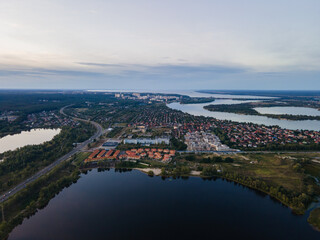 Aerial view of the Dnieper river near Kiev