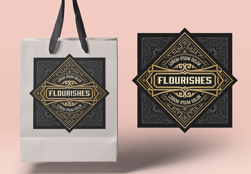 Vintage Logo with Floral Elements