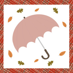 Autumn vector illustration with an umbrella . Can be used for Thanksgiving day.