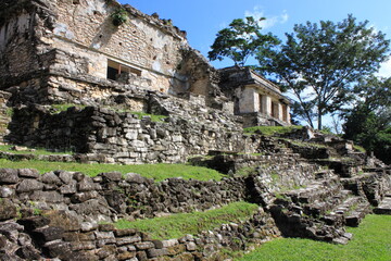 Ruins of the North Group Temples in Palenque. Chiapas, Mexico