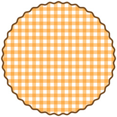 Yellow cotton element. Plaid, fabric, tablecloth, checkered textiles. Rhombus / square texture. Vector graphic illustration