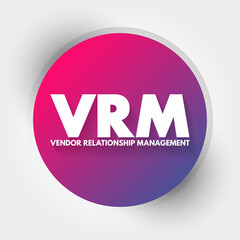 VRM - Vendor Relationship Management acronym, business concept background