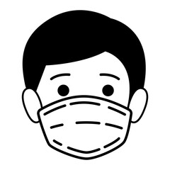 Masked face icon. Black icon face mask.