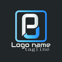 PB logo. Illustration of "PB" typeface logo isolated on black background. vector