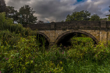 A view from the banks of the River Eye in Melton Mowbray, Leicestershire, UK in the summertime