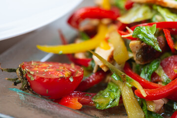 Fresh salad from chopped vegetables.