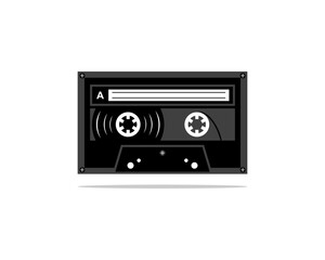 Illustration of a cassette tape isolated on white background