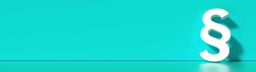 Paragraph / Section sign standing on the floor  - Symbol of Law and Justice, with lots of copy space for your individual text