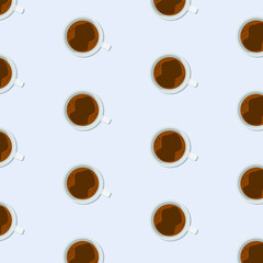 pattern with a cup of coffee. Vector illustration