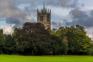 A view across towards St Marys Church in Melton Mowbray, Leicestershire, UK in the summertime