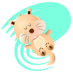 Cartoon of a chipped beaver. Animal kawaii - Vector