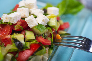 Fresh salad from chopped vegetables.
