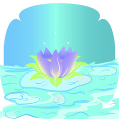 Fototapeta na wymiar Water lily flower. Lotus flower blossom - Vector