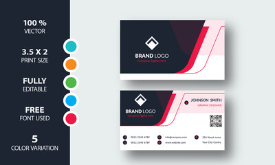 modern business card template, professional & creative design