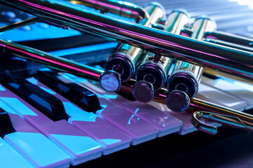 Old Trumpet Piano Keyboard