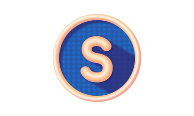 A to Z Alphabet Characters Icon Set design as dotted plastic glance badge