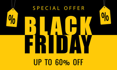 Fototapeta premium Black Friday sale banner. Vector illustration