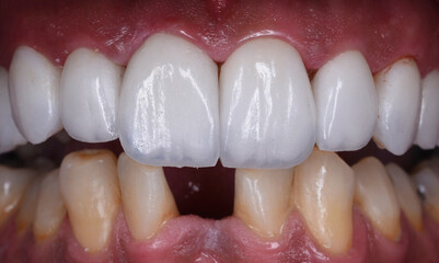 full upper jaw press ceramic veneers  © Garo