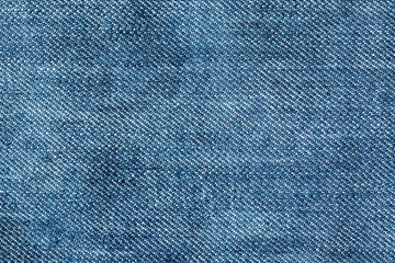Abstract blue jeans fabric texture and background. Detail of jean textile material.