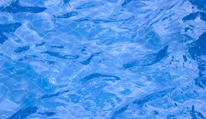 light background in the pool Blue water