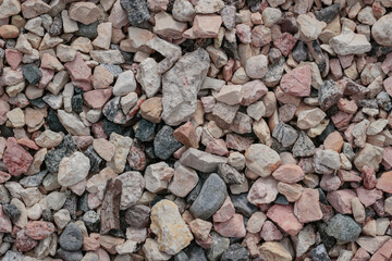 Close-up of crushed gravel as background or texture.