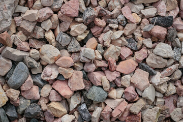 Close-up of crushed gravel as background or texture.
