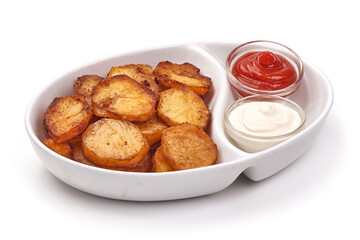 Baked potatoes, isolated on white background