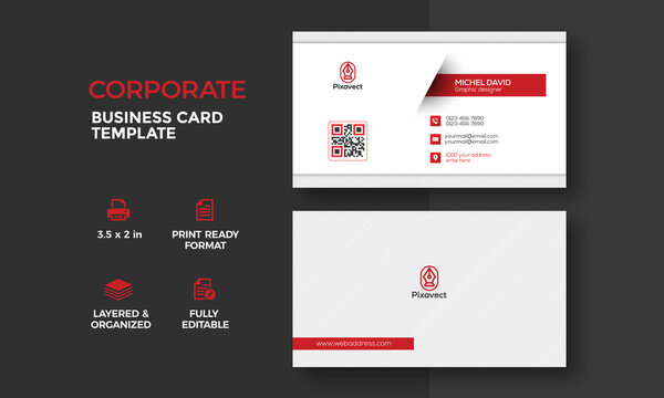 Modern minimal corporate business card design template