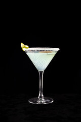 Cocktail on black background menu layout restaurant bar vodka wiskey tonic