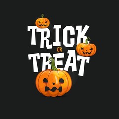 Happy Halloween. Vector, pumpkin, horror, scary, crow, holiday, letter, autumn. Greeting cards, posters, banners, flyers and invitations.