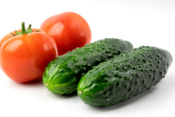 Fresh vegetables on white background with place for text