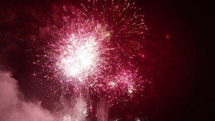 4th of July celebration in Utah at night, wide aerial