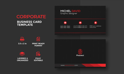 Corporate stylish minimal business card design template