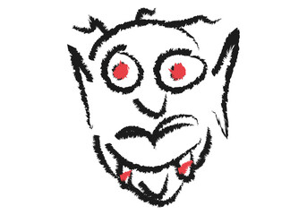 Dibujo de un vampiro hecho con trazos.