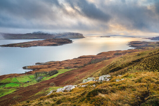 Moody Loch Na Keal Landscape