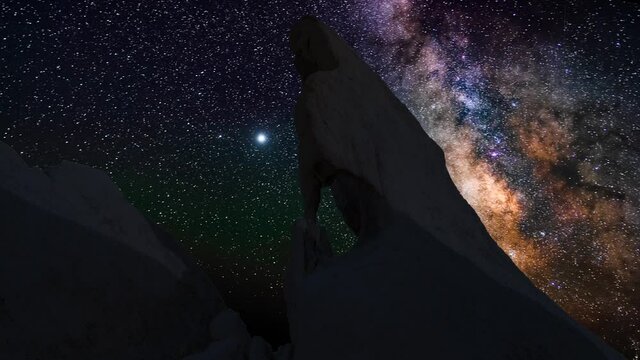 Joshua Tree, CA, USA - August 1, 2020 : Time Lapse of Joshua Tree in California