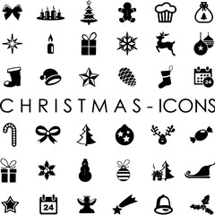 CHRISTMAS icons set vector