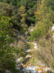Views of routes for hikers of the Borosa River in the Cazorla National Park