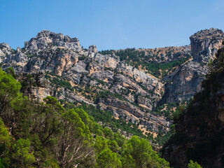 Fototapeta na wymiar Mountains around the Borosa River trail in Cazorla National Park , Jaen Spain