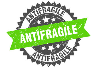 Fototapeta premium antifragile stamp. grunge round sign with ribbon