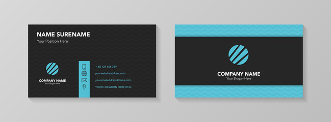 Business card template with creative icons. Vector