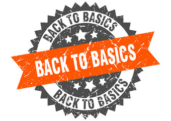 Fototapeta premium back to basics stamp. grunge round sign with ribbon