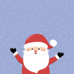 Funny Santa Claus with copyspace. Christmas background. Vector