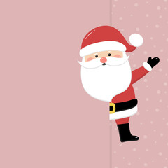 Santa Claus on empty background with snowflakes. Christmas decoration. Vector