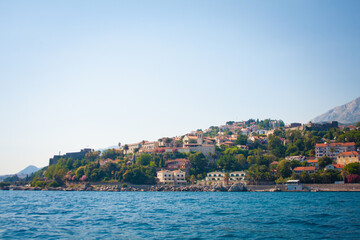 Fototapeta na wymiar View of Herceg Novi from the Sea, Montenegro