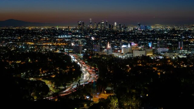 Los Angeles, CA, USA - August 1, 2020 : Los Angeles Holy Grail Time Lapse
