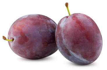 Plums isolated on white background